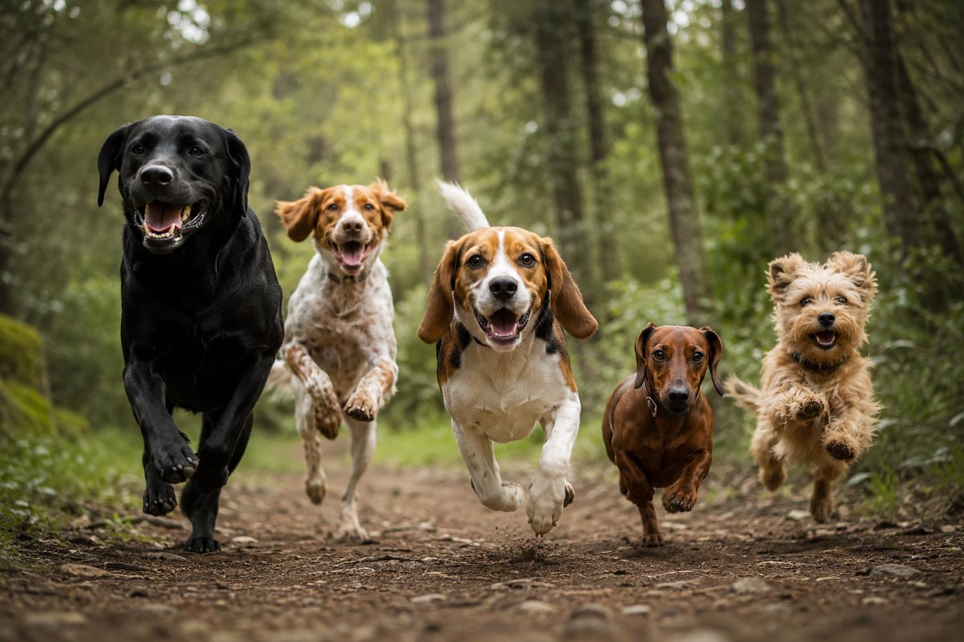 Groupe de chiens courant en forêt autour de Strasbourg — Forêt Club